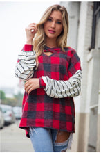 Load image into Gallery viewer, Cashmere feel Red Criss Cross Neckline Top