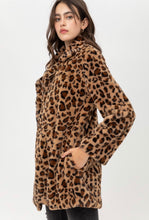 Load image into Gallery viewer, Leopard Faux Fur Coat