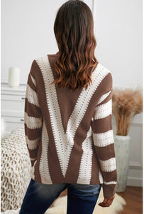 White & Brown Sweater
