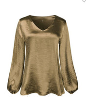 Load image into Gallery viewer, Gold/ Khaki Metallic Top