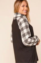 Load image into Gallery viewer, Cashmere Feel Black/White Plaid Turtle Neck Top