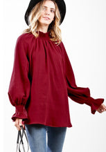 Load image into Gallery viewer, Smocked Cotton Top Burgundy