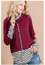 Load image into Gallery viewer, Burgundy Pin Stripe Top