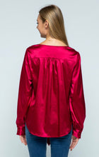 Load image into Gallery viewer, Cranberry Satin Blouse