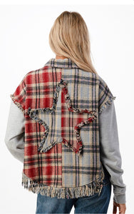 Plaid Knit & Star Jacket