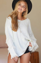 Load image into Gallery viewer, Ivory Sweater w/tassel detail