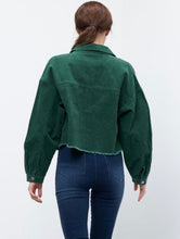 Load image into Gallery viewer, Green Cropped Corduroy Jacket